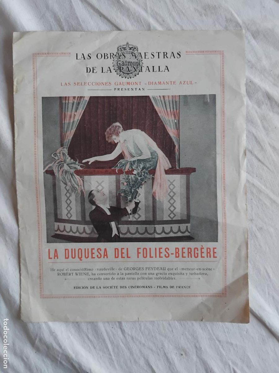 Cine: LA DUQUESA DEL FOLIES-BERGERE. GUIA PUBLITARIA DE LA PELICULA.