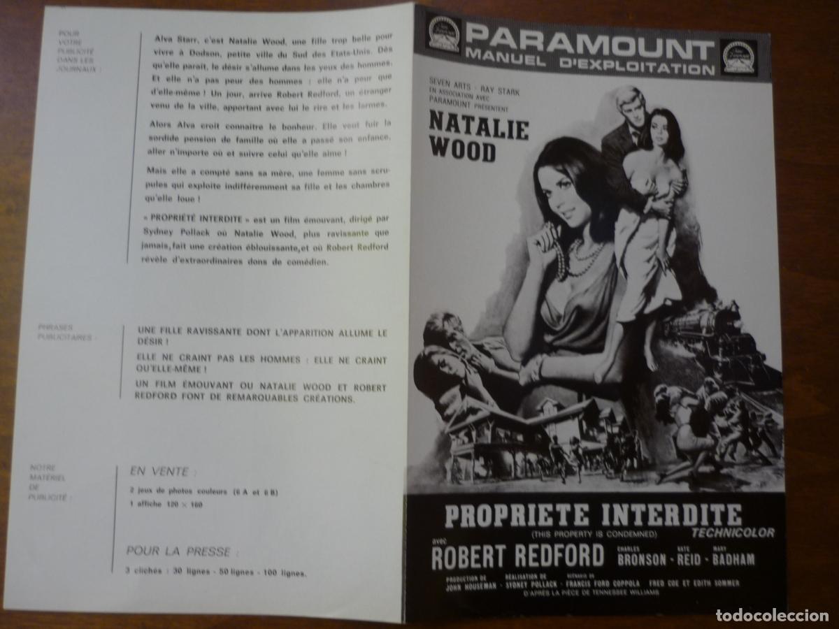 Cine: this property is condemned - guia publicitaria original FRANCIA natalie wood robert robert redford