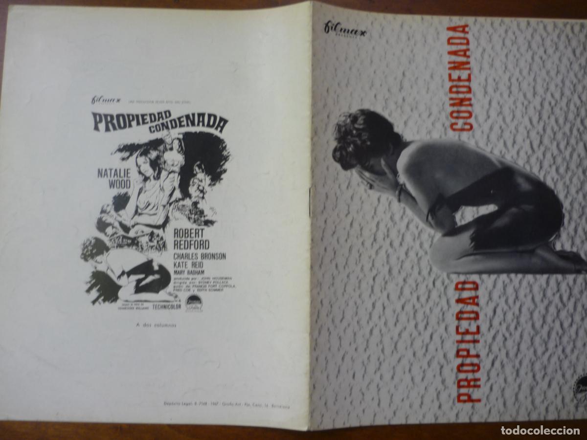 Cine: Propiedad condenada - guia publicitaria original filmax - natalie wood robert robert redford