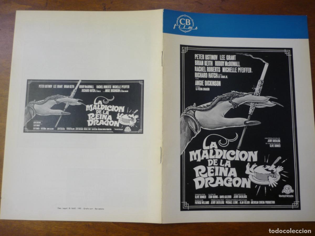 Cine: la maldicion de la reina dragon - guia publicitaria original + 3 fotos - michelle pfeiffer cb films