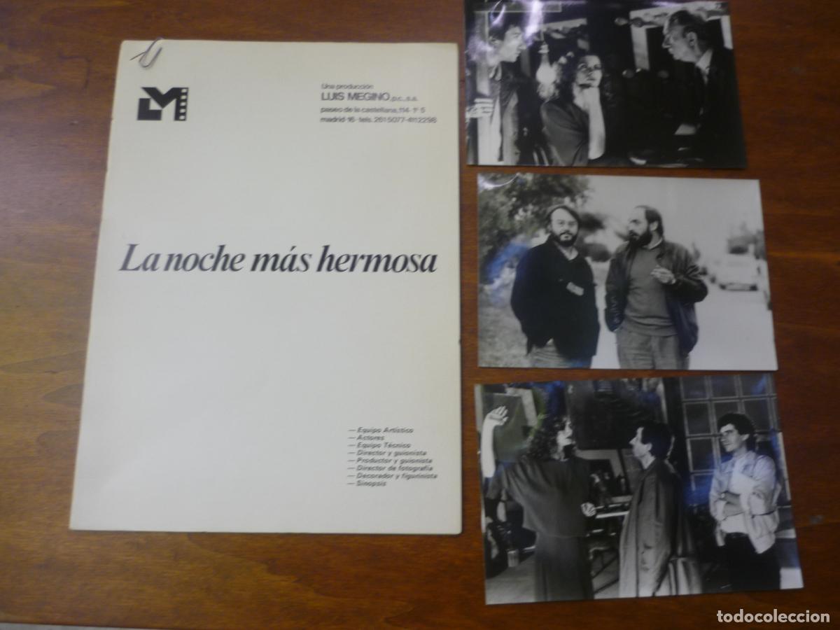 Cine: la noche mas hermosa guia publicitaria original + 3 fotos fernan gomez bibi andersen jose sacristan