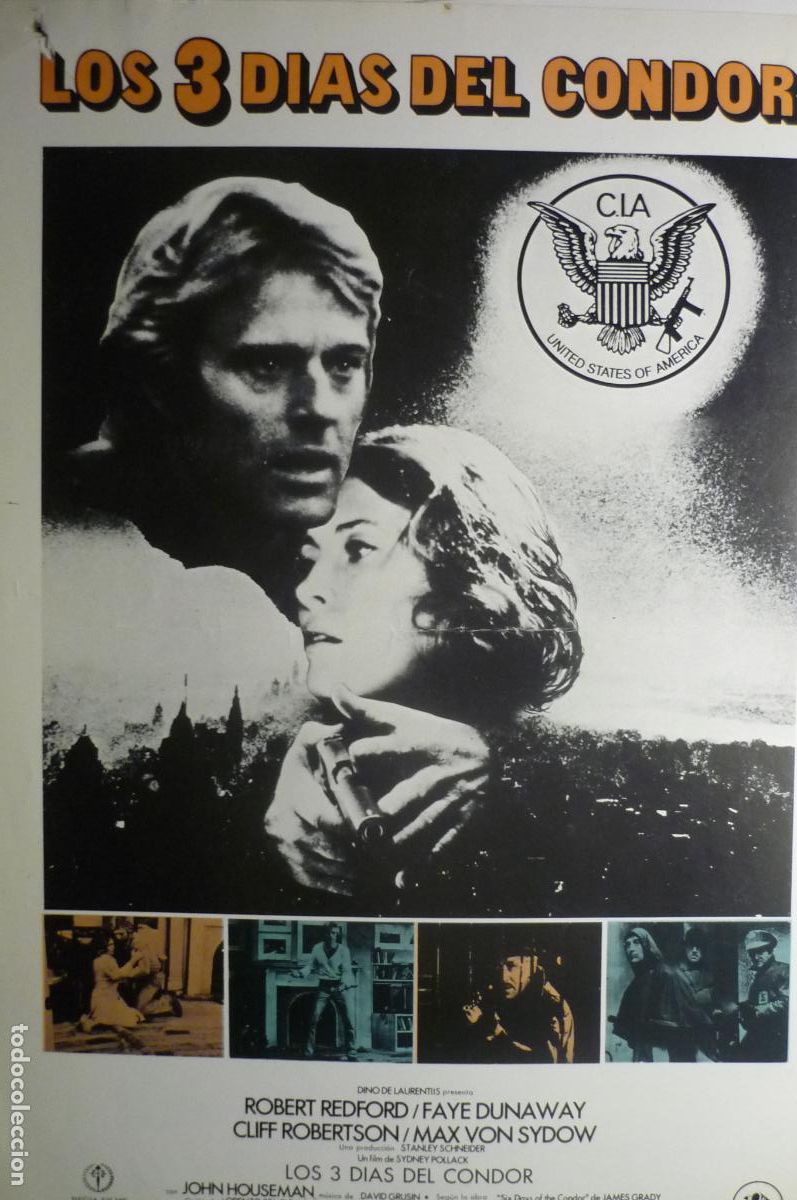 Cine: guia los 3 dias del condor.-robert redford