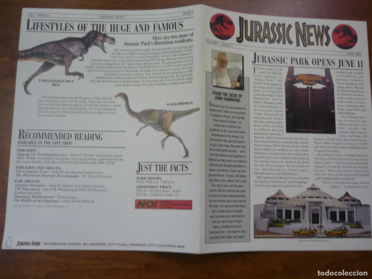 Cine: jurassic park parque jurasico - guia publcitaria original cartel usa - steven spielberg