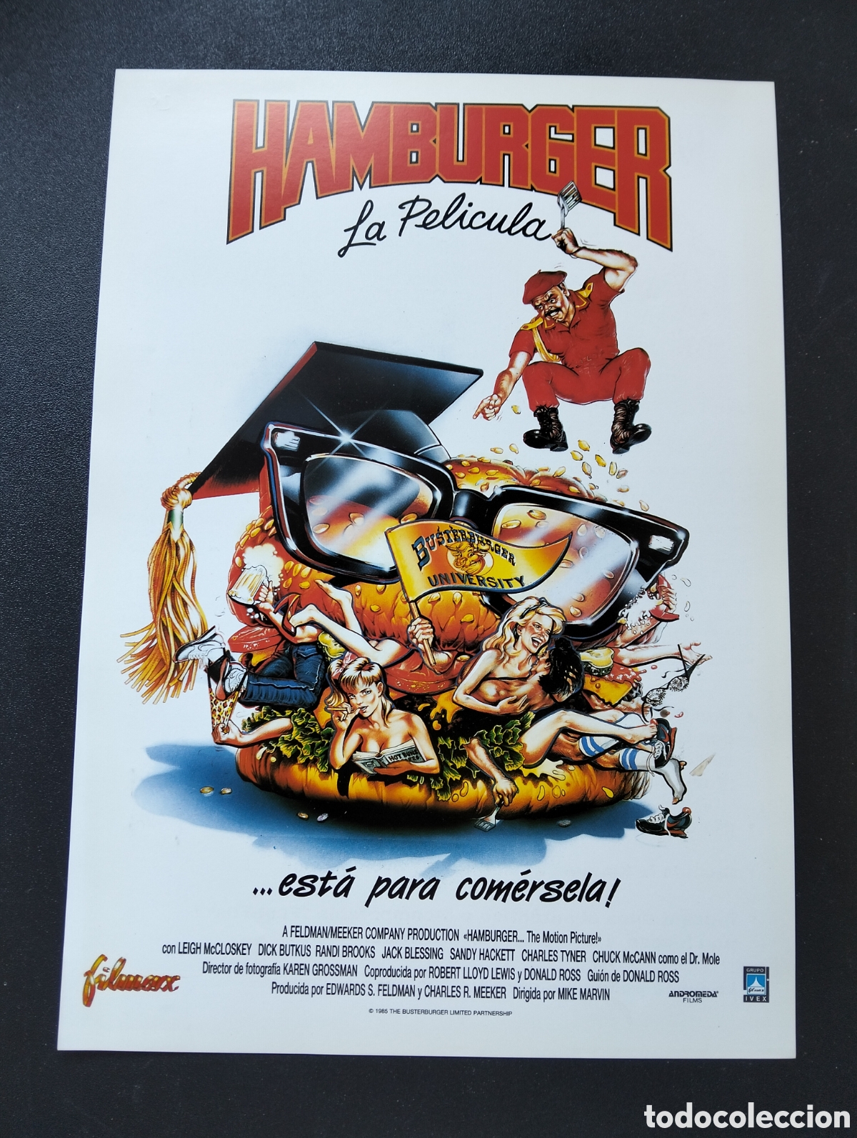 Cine: HAMBURGER LA PELICULA-MIKE MARVIN-LEIGH MCCLOSKEY-DICK BUTKUS-RANDI BROOKS GUIA CINE ORIGINAL CA75