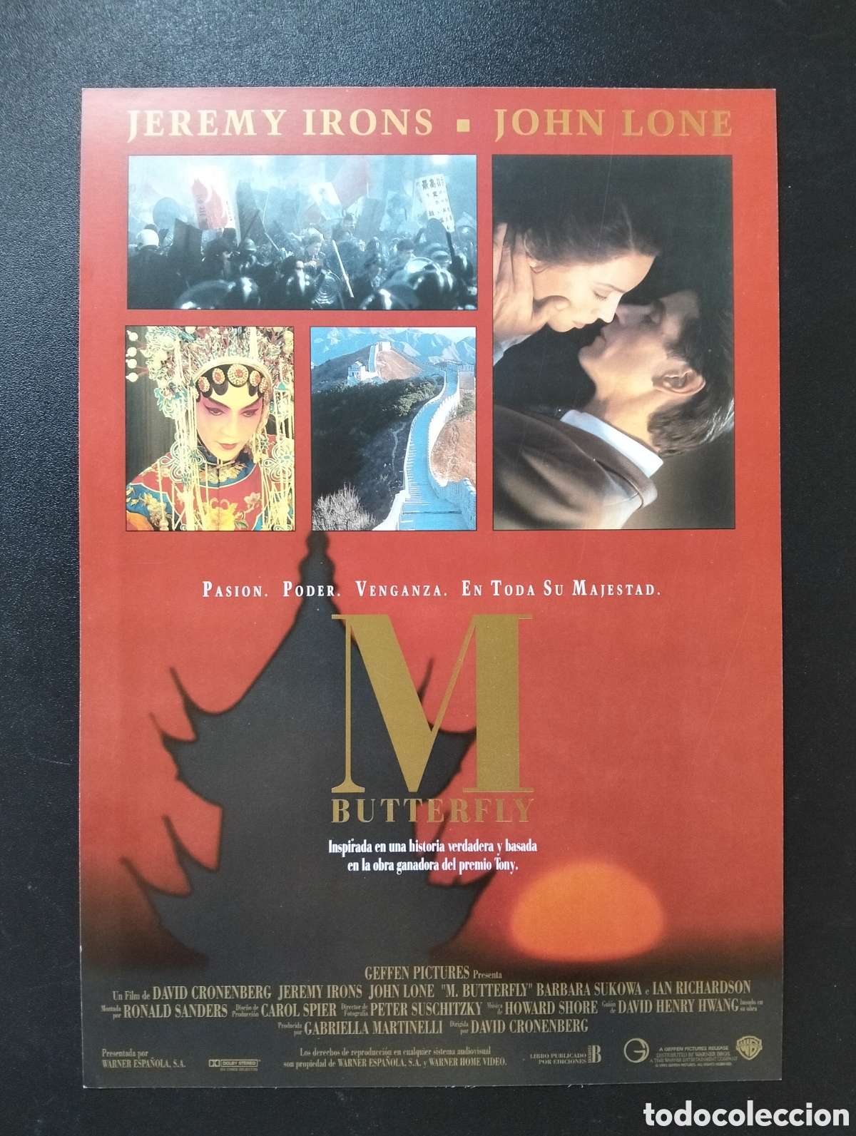 Cine: M BUTTERFLY - JEREMY IRONS, JOHN LONE, BARBARA SUKOWA GUIA CINE ORIGINAL CA75