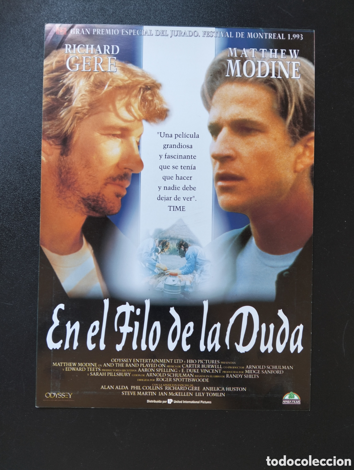 Cine: EN EL FILO DE LA DUDA - RICHARD GERE Y MATTHEW MODINE - ARABA FILMS - GUIA CINE ORIGINAL CA75