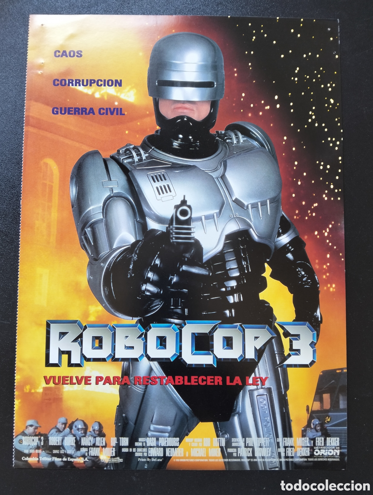 Cine: ROBOCOP 3 VUELVE PARA RESTABLECER LA LEY ROBERT BURKE NANCY ALLEN GUIA CINE ORIGINAL CA75