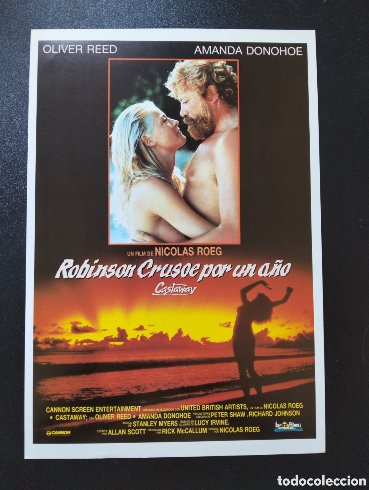 Cine: ROBINSON CRUSOE POR UN A&Ntilde;O OLIVER REED AMANDA DONOHOE GUIA CINE ORIGINAL CA75