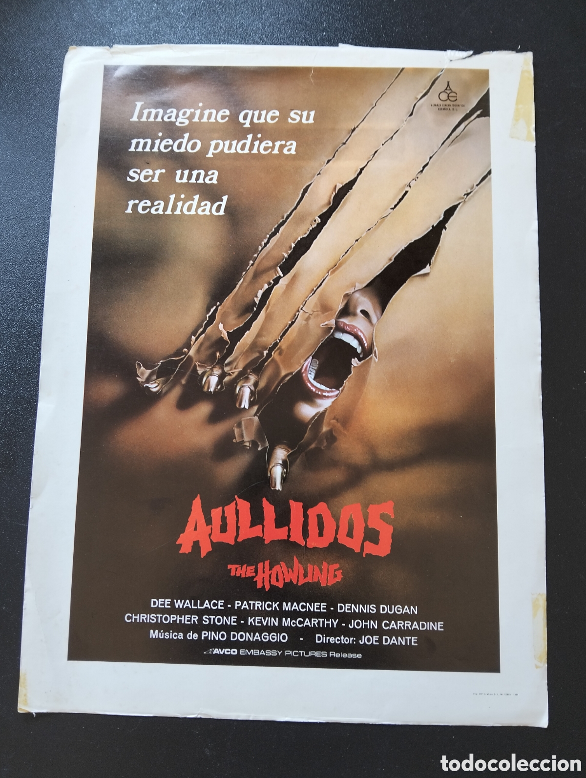Cine: AULLIDOS THE HOWLING GUIA CINE ORIGINAL CA74