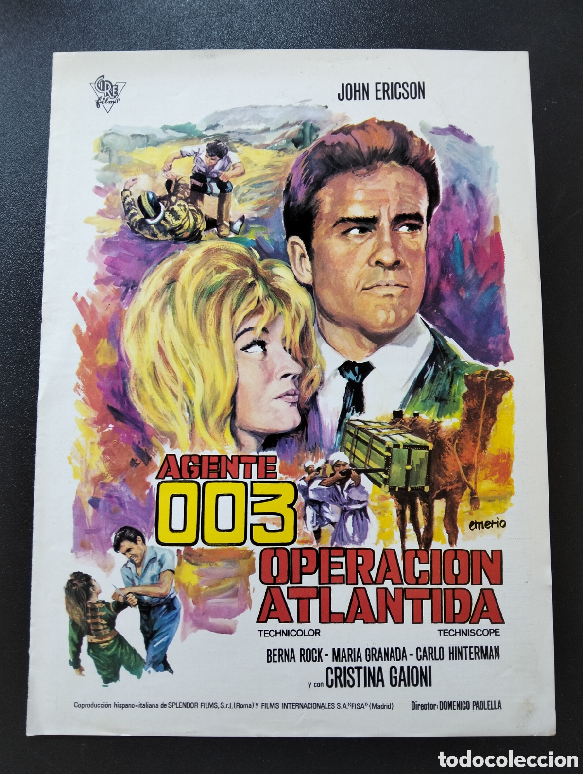 Cine: AGENTE 003 OPERACION ATLANTIDA JOHN ERICSON GUIA CINE ORIGINAL CA74