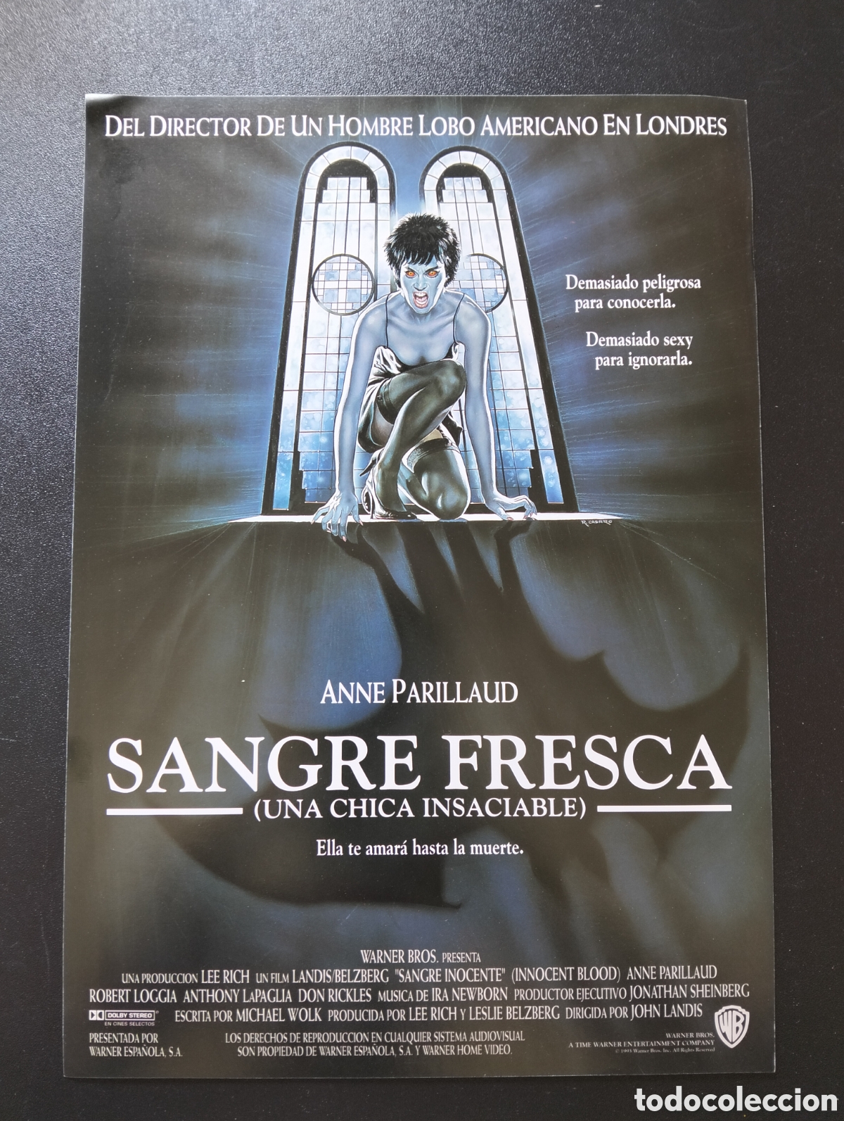 Cine: Sangre fresca - Anne Parillaud, Chazz Palminteri, John Landis GUIA CINE ORIGINAL CA76
