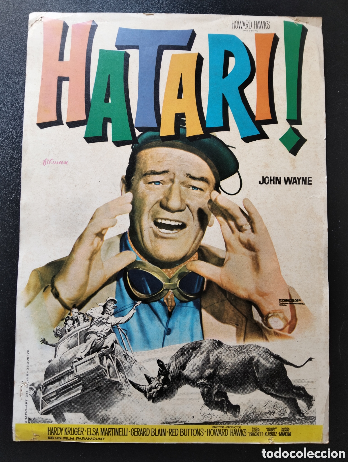 Cine: HATARI JOHN WAYNE HOWARD HAWKS GUIA CINE ORIGINAL CA74