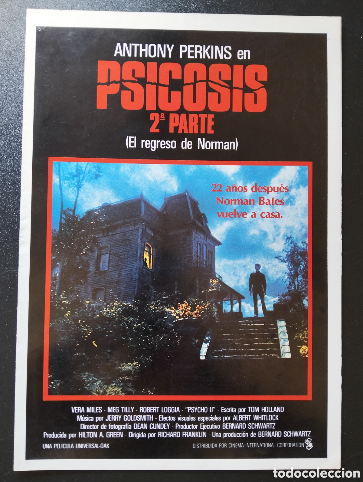 Cine: PSICOSIS 2a PARTE EL REGRESO DE NORMAN , ANTHONY PERKINS, VERA MILES GUIA CINE ORIGINAL CA76