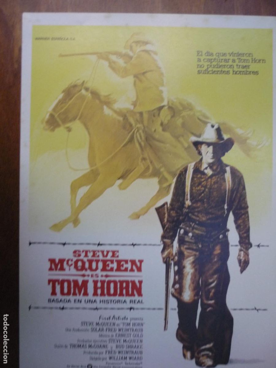 Cine: tom horn - guia publicitaria original - steve mcqueen linda evans - western