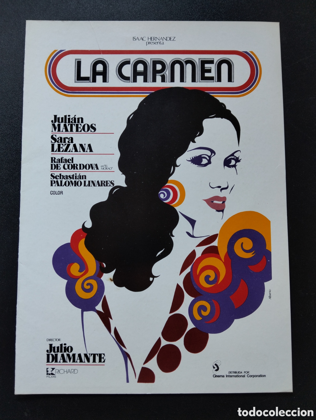 Cine: La Carmen - Julian Mateos, Sara Lezana, Rafael de Cordova, Palomo Linares GUIA CINE ORIGINAL CA77