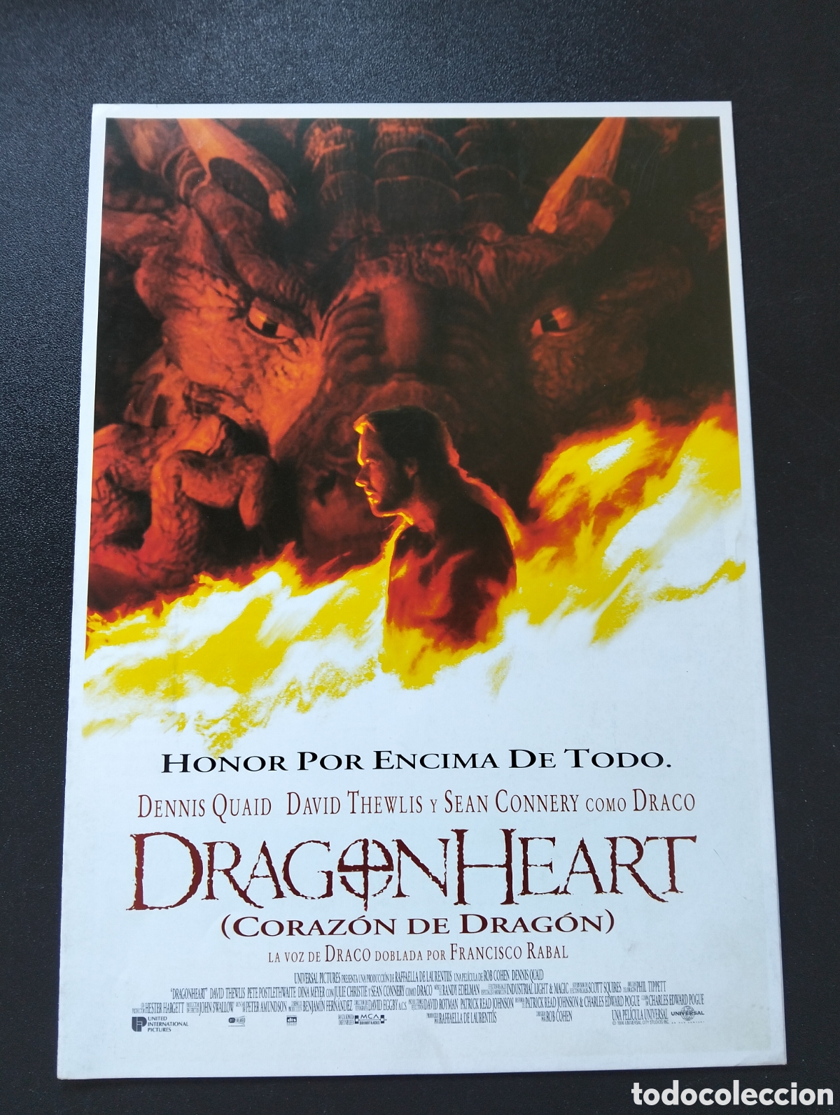 Cine: DRAGONHEART Coraz&oacute;n de drag&oacute;n - Dennis Quaid, David Thewlis, Dina Meyer GUIA CINE ORIGINAL CA77