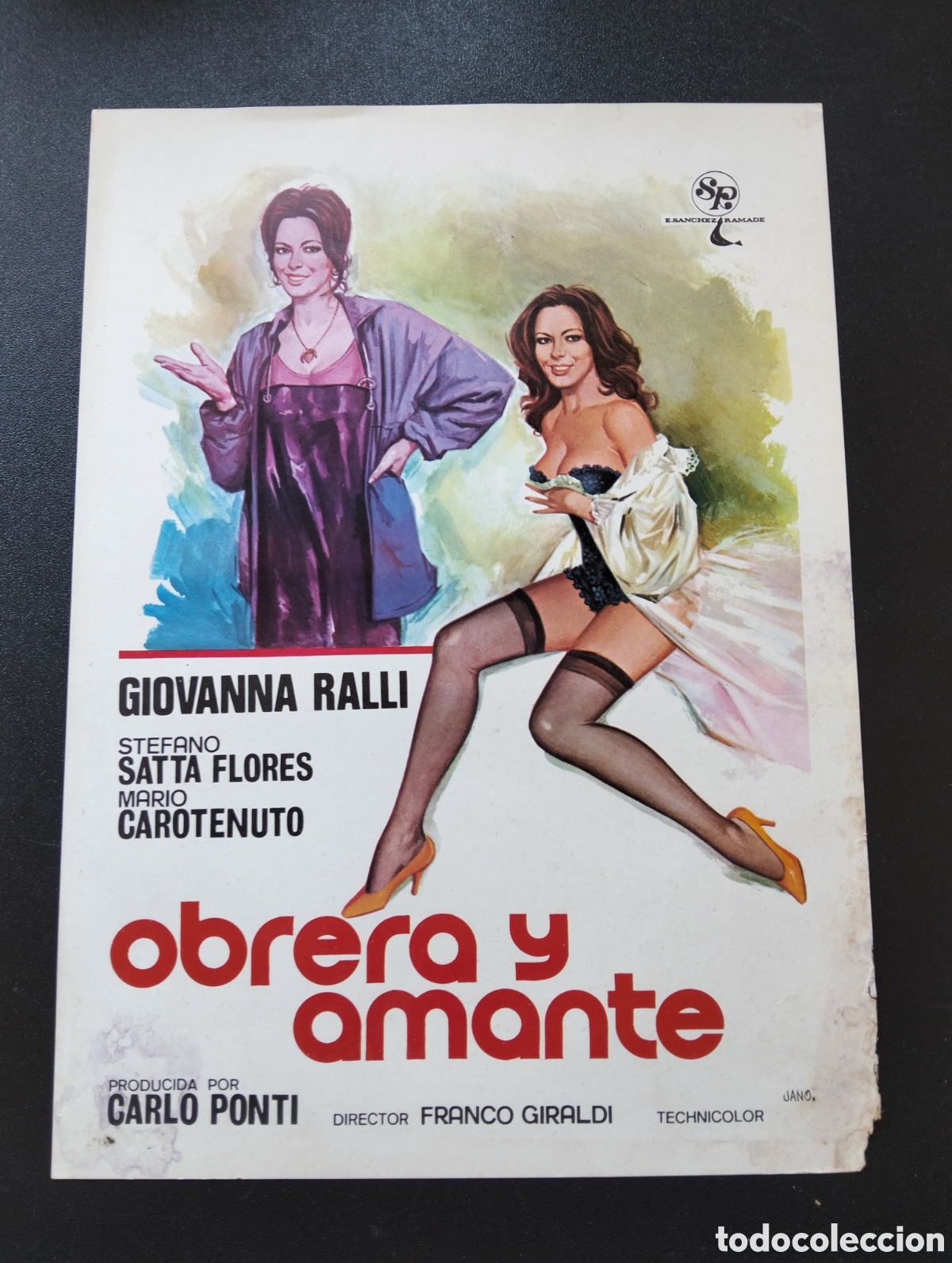Cine: OBRERA Y AMANTE jano franco giraldi giovanna ralli carlos ponti GUIA CINE ORIGINAL CA79