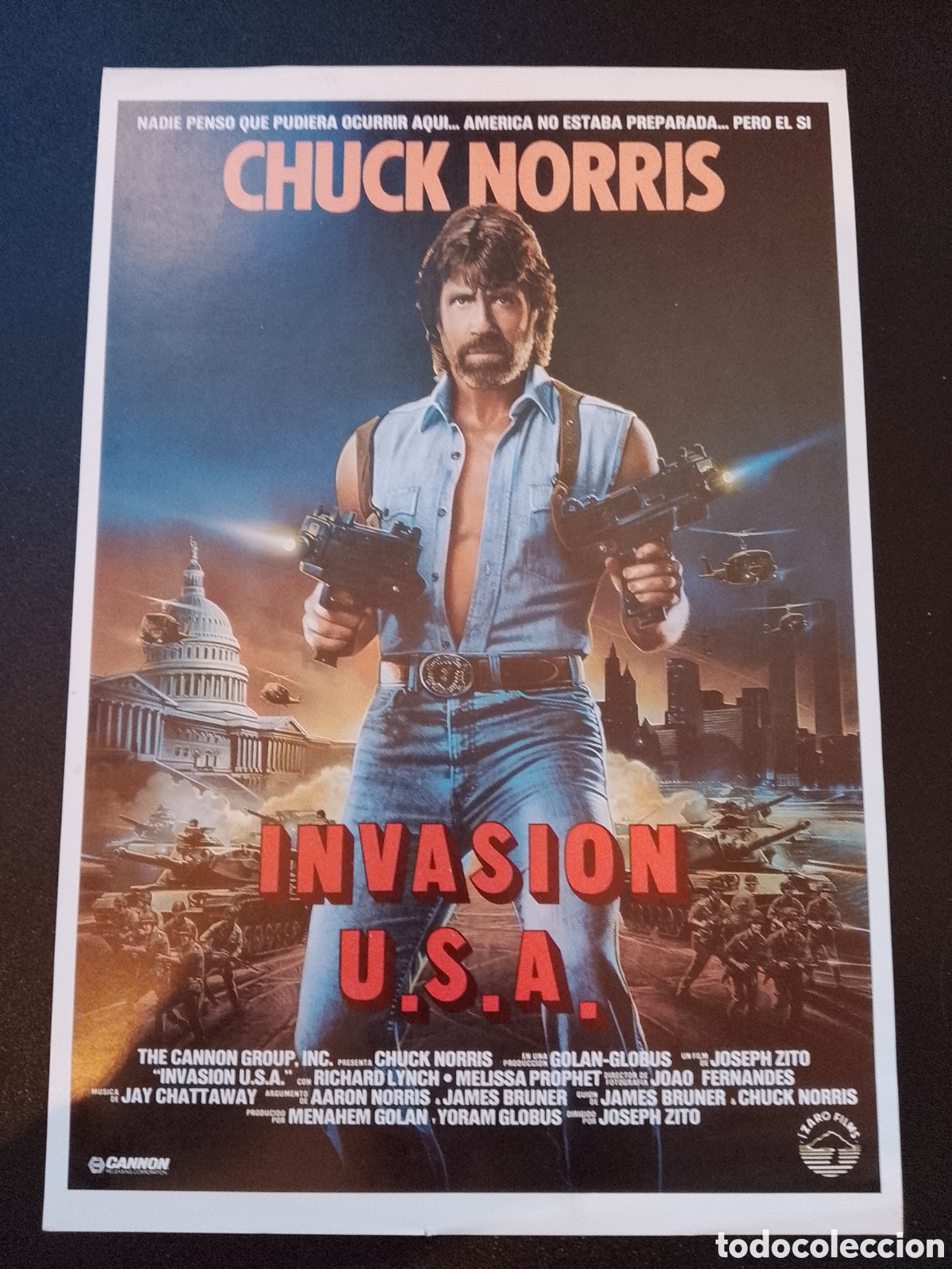 Cine: INVASION U.S.A-JOSEPH ZITO-CHUCK NORRIS-RICHARD LYNCH-MELISSA PROPHET-JAY GU&Iacute;A ORIGINAL DE CINE CA80