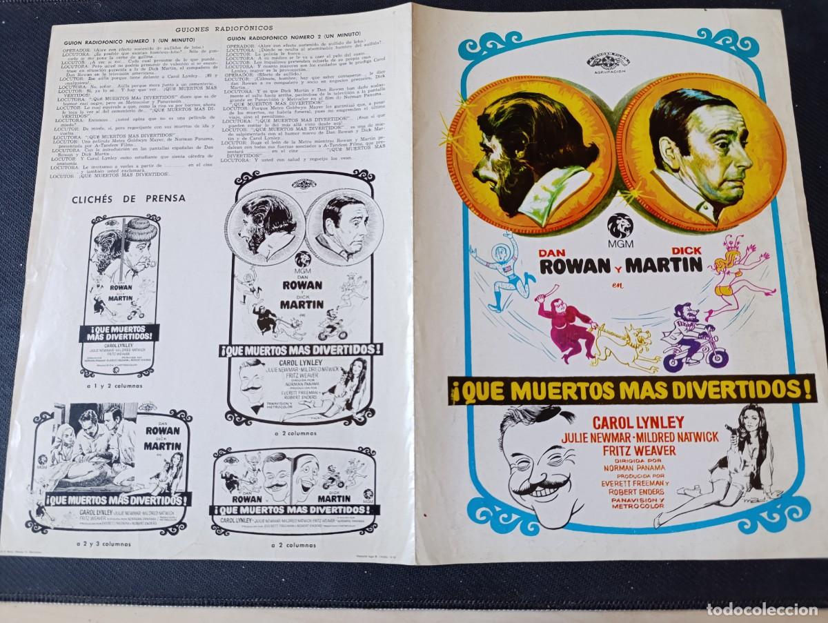 Cine: &iexcl; QUE MUERTOS MAS DIVERTIDOS ! (GUIA ORIGINAL DE CINE DOBLE) (PEDIDO MINIMO 5 EUROS)