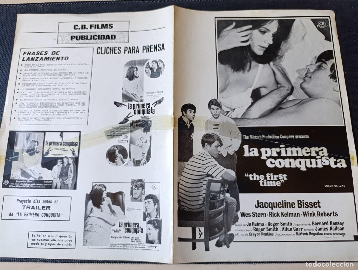 Cine: LA PRIMERA CONQUISTA (GUIA ORIGINAL DE CINE DOBLE) JACQUELINE BISSET (PEDIDO MINIMO 5 EUROS)