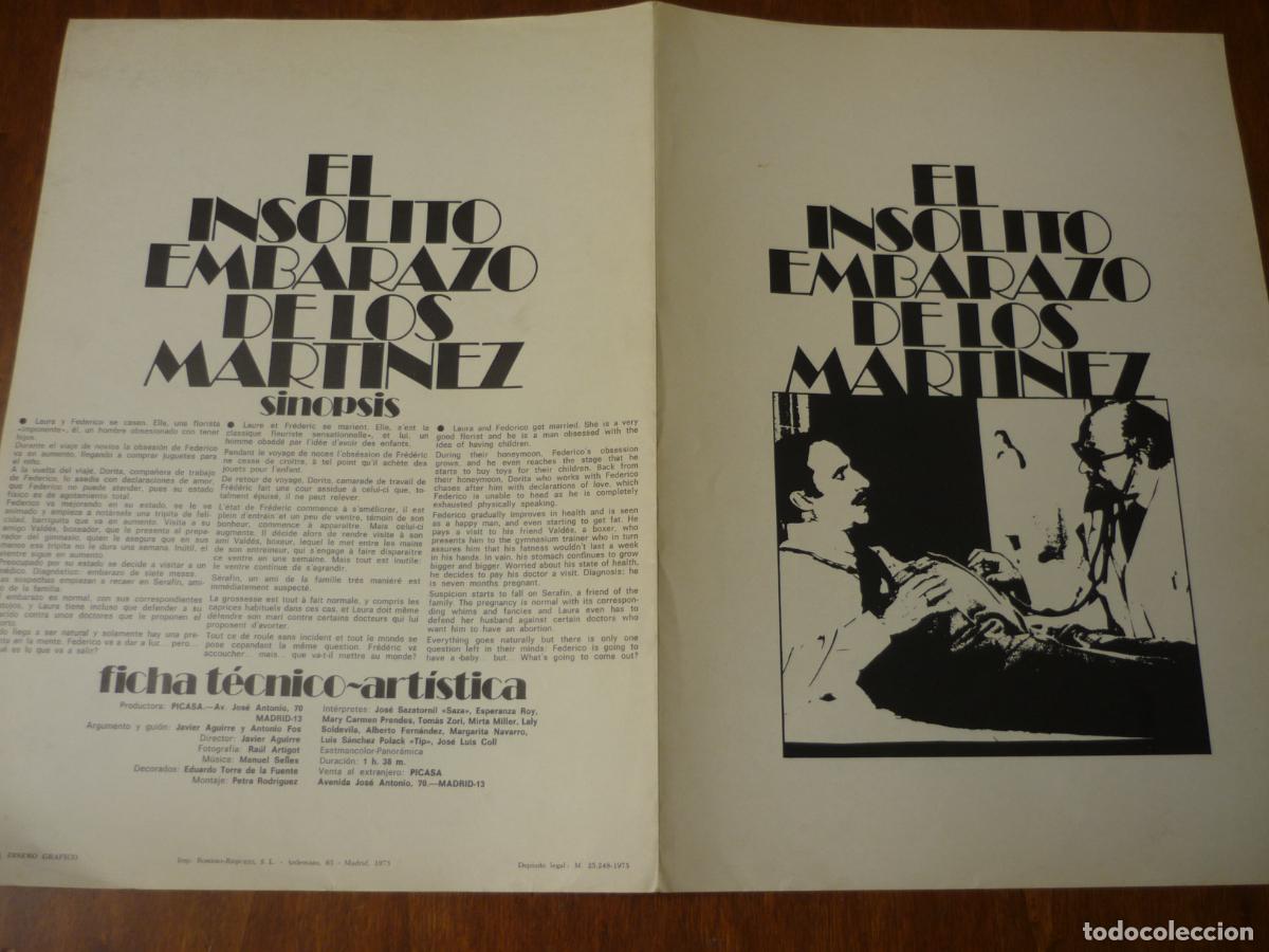 Cine: el insolito enbarazo de los martinez - guia publicitaria original - esperanza roy saza cine espa&ntilde;ol