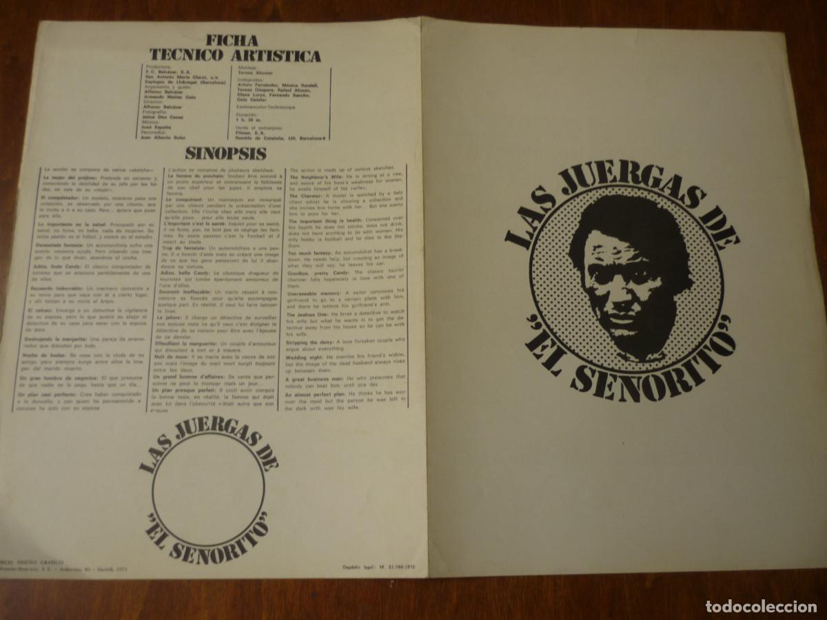 Cine: las juergas de el se&ntilde;orito - guia publicitaria original arturo fernandez teresa gimpera cine espa&ntilde;ol