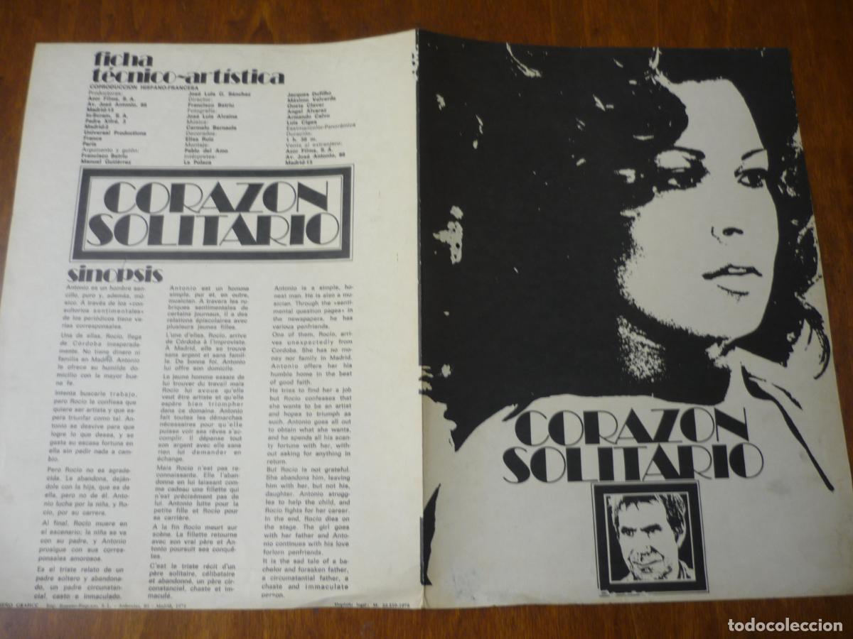 Cine: corazon solitario - guia publicitaria original - la polaca jacques dufilo f. betriu cine espa&ntilde;ol