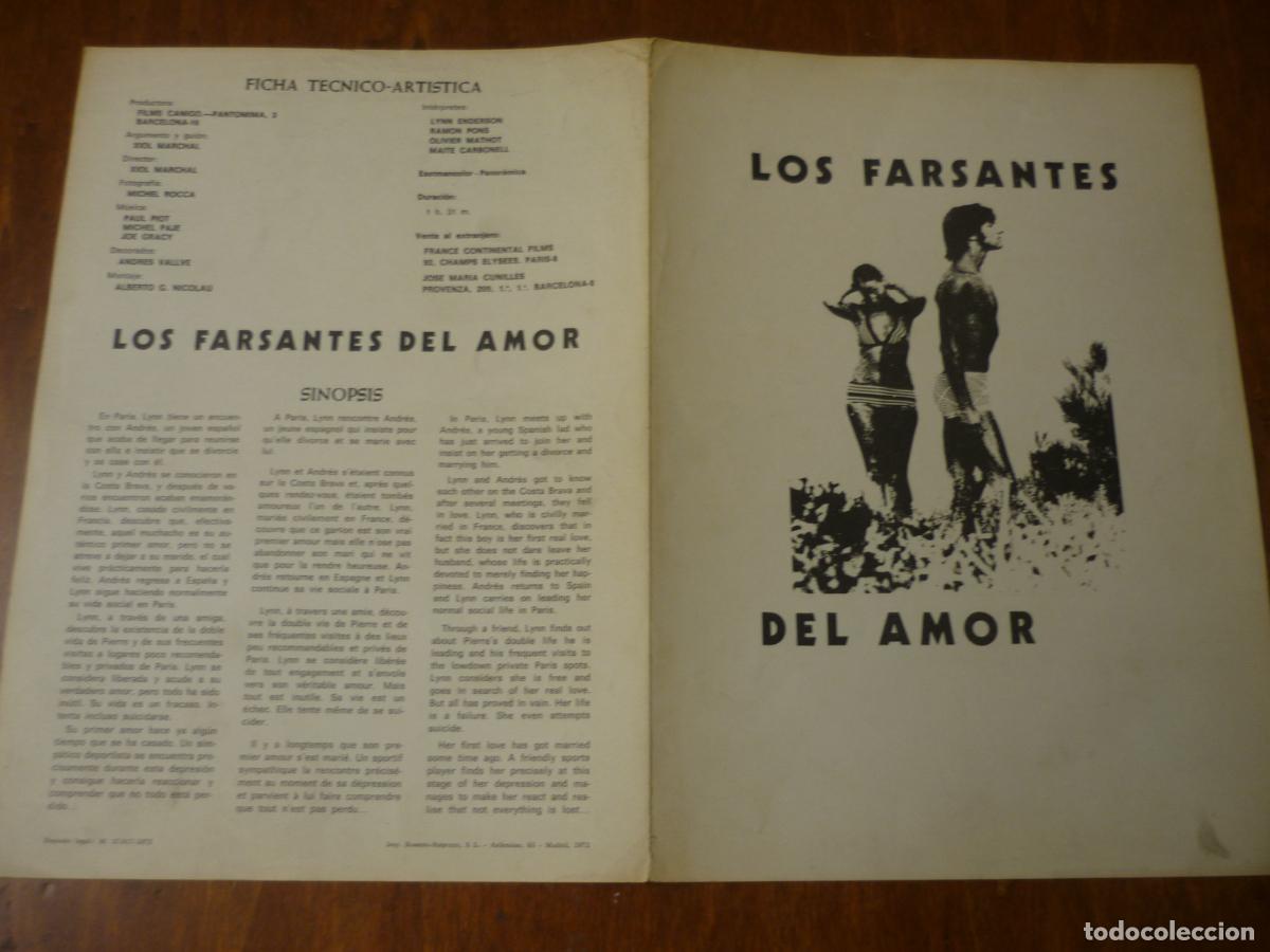 Cine: los farsantes del amor - guia publicitaria original - ramon pons lynn endersson cine espa&ntilde;ol