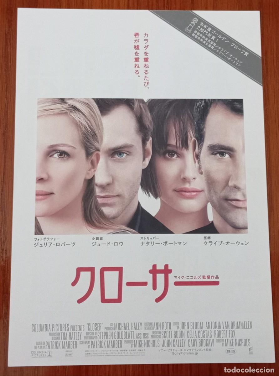 Cine: Gu&iacute;a japonesa programa de mano japon&eacute;s CLOSER. Julia Roberts, Jude Law, Natalie Portman, Clive Owen