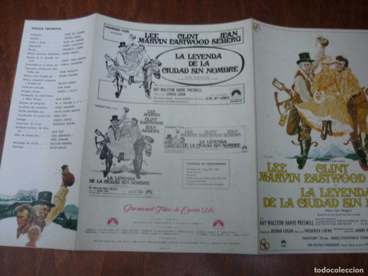 Cine: la leyenda de la ciudad sin nombre - guia publicitaria original - clint eastwood jean seberg