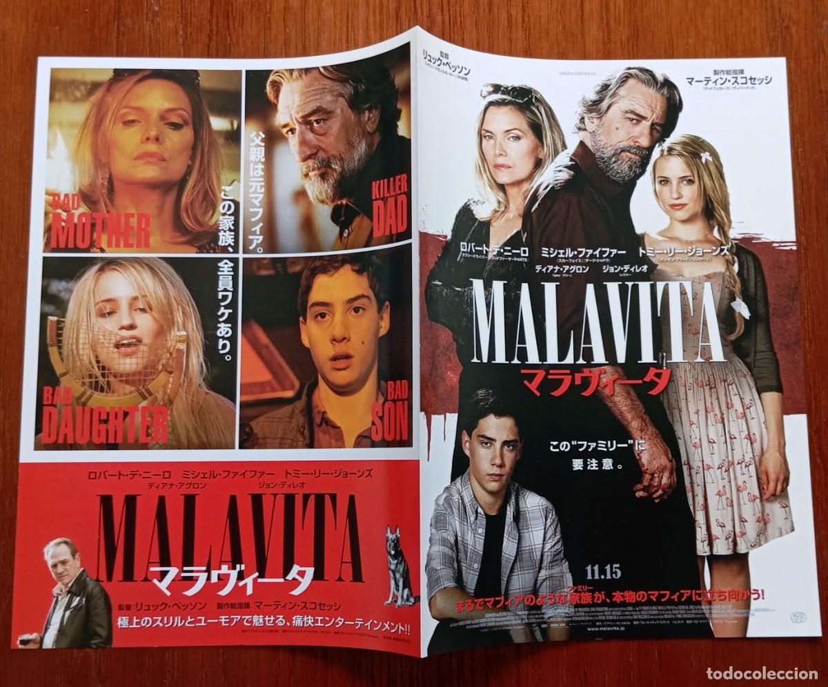 Cine: Gu&iacute;a japonesa programa de mano japon&eacute;s MALAVITA. Luc Besson, Robert De Niro, Michelle Pfeiffer Jap&oacute;n