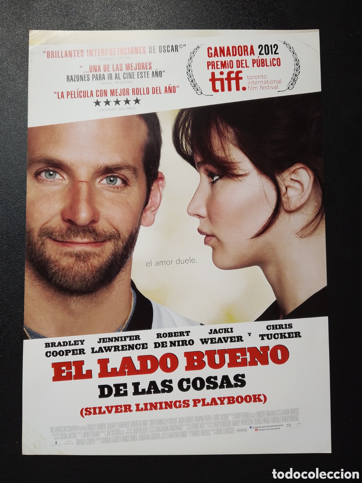 Cine: EL LADO BUENO DE LAS COSAS BRADLEY COOPER JENNIFER LAWRENCE GUIA DE CINE ORIGINAL CA80