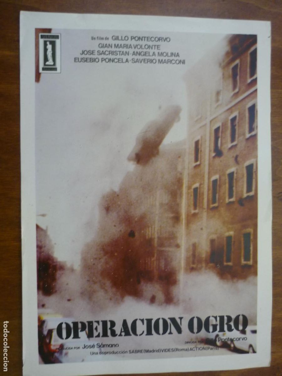 Cine: operacion ogro - guia publicitaria orig. - GILLO PONTECORVO GIAN MARIA VOLONT&Eacute; JOS&Eacute; SACRIST&Aacute;N