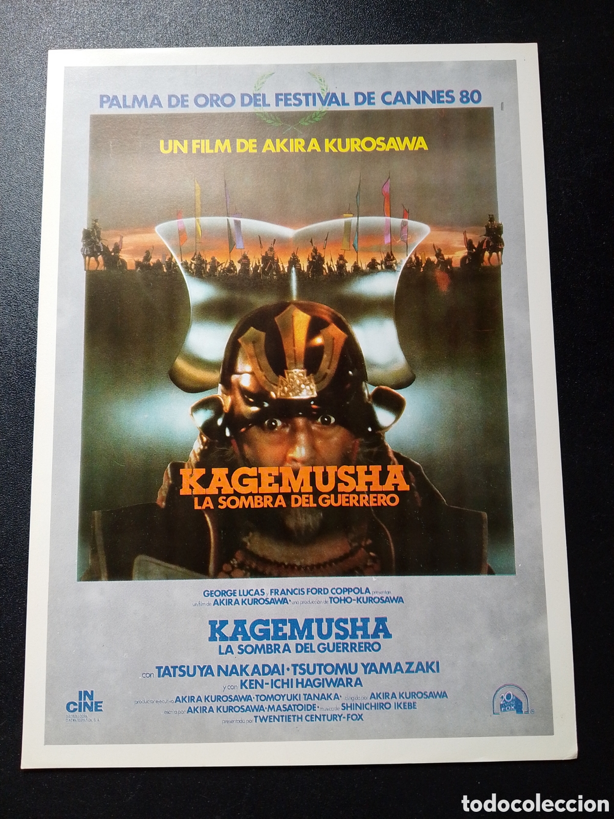 Cinema: Kagemusha la sombra del guerrero Tatsuya Nakadai Akira Kurosawa GUIA DE CINE ORIGINAL CA82