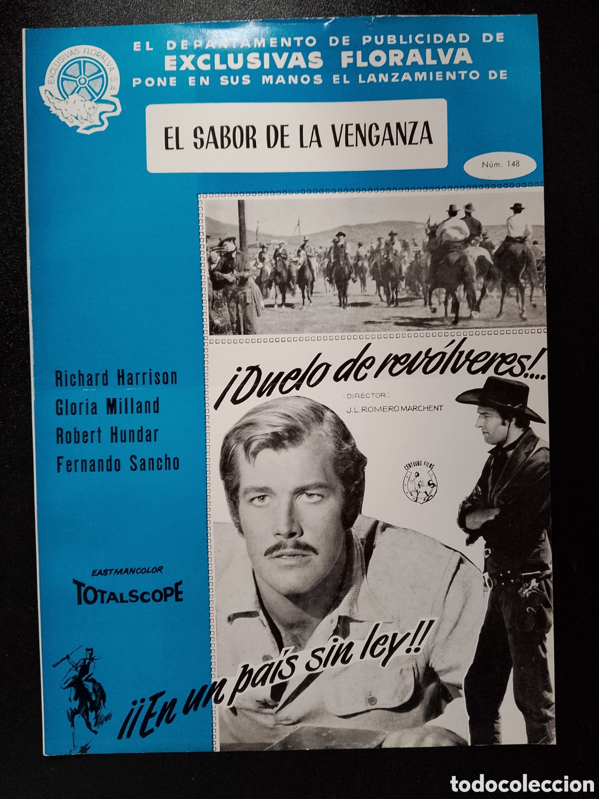 Cine: EL SABOR DE LA VENGANZA RICHARD HARRISON GLORIA MILLAND ROBERT HUNDAR GUIA DE CINE ORIGINAL CA78