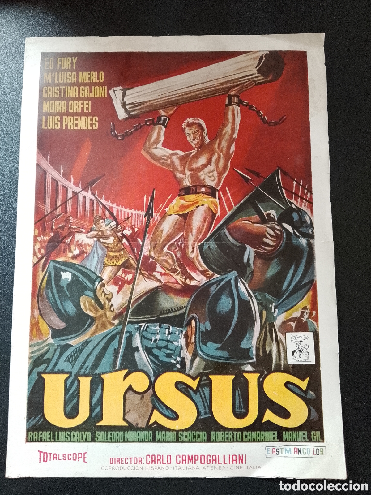 Cine: URSUS HERCULES ED FURY MARIA LUISA MERLO MOIRA ORFEI DISE&Ntilde;O JANO PEPLUM GUIA DE CINE ORIGINAL CA78
