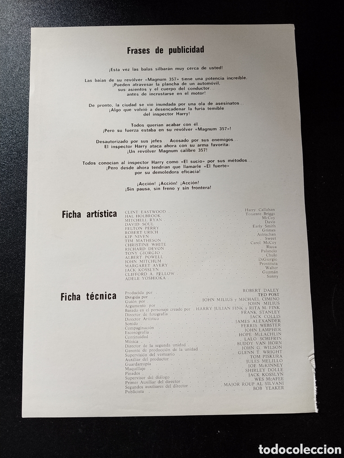 Cine: HARRY EL FUERTE CLINT EASTWOOD GUIA DE CINE ORIGINAL CA83