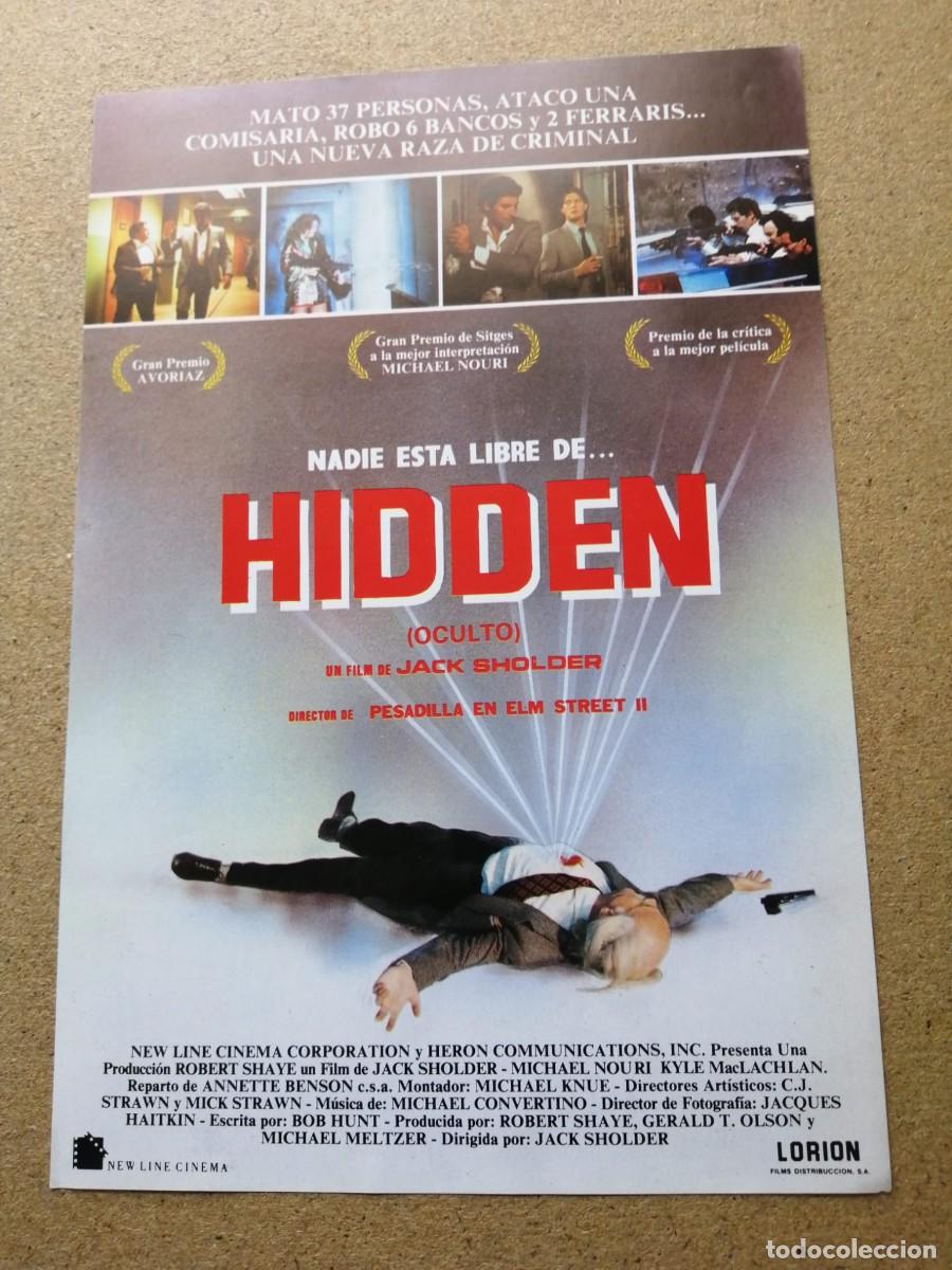 Cine: GUIA CINEMATOGRAFICA. HIDDEN, OCULTO (JACK SHOLDER)