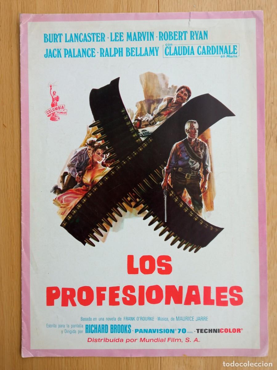 Cine: GU&Iacute;A PUBLICITARIA DE LA PEL&Iacute;CULA LOS PROFESIONALES, BURT LANCASTER, LEE MARVIN