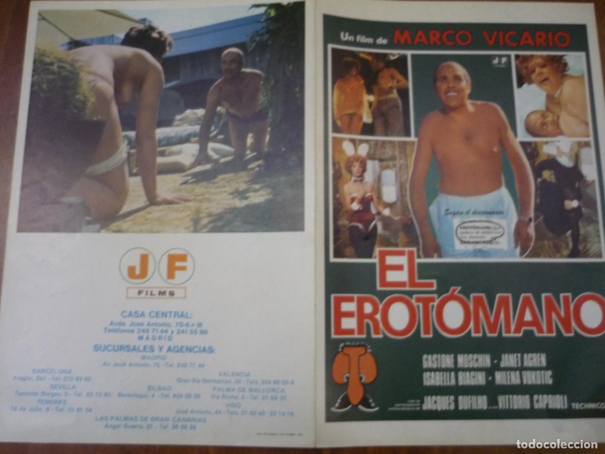 Cine: el erotomano - guia publicitaria original - janet agren gastone moschin jose frade film cine erotico