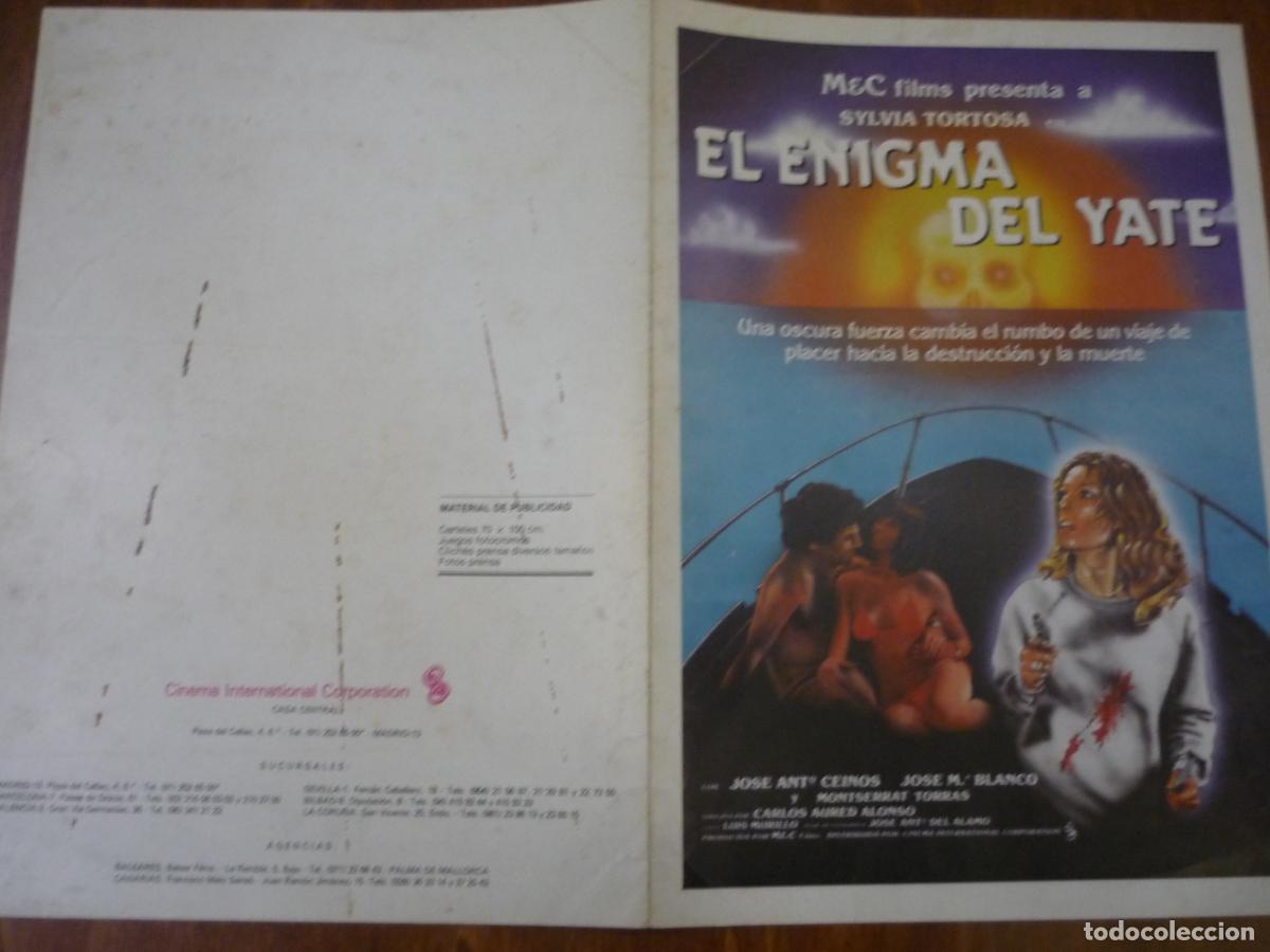 Cine: el enigma del yate - guia publicitaria original - silvia tortosa carlos aured