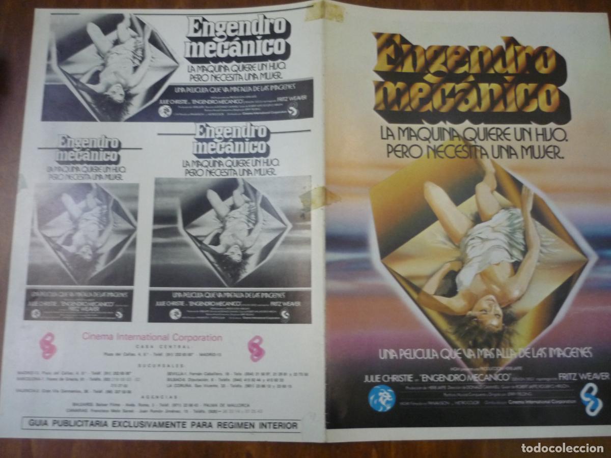 Cine: engendro mecanico - guia publicitaria original - julie christie terror ciencia ficcion