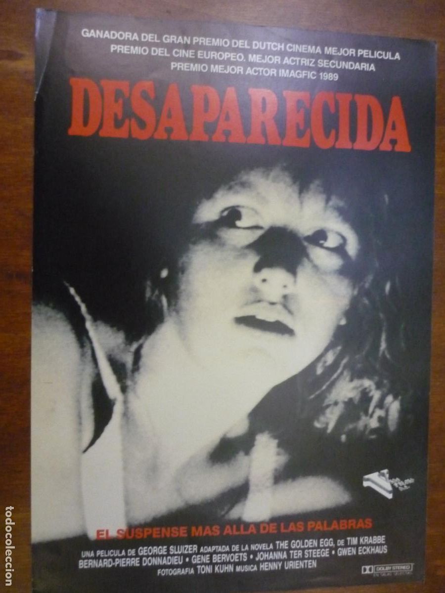 Cine: desaparecida - guia publicitaria original - bernard-pierre donadieu johanna ter steege cine holanda
