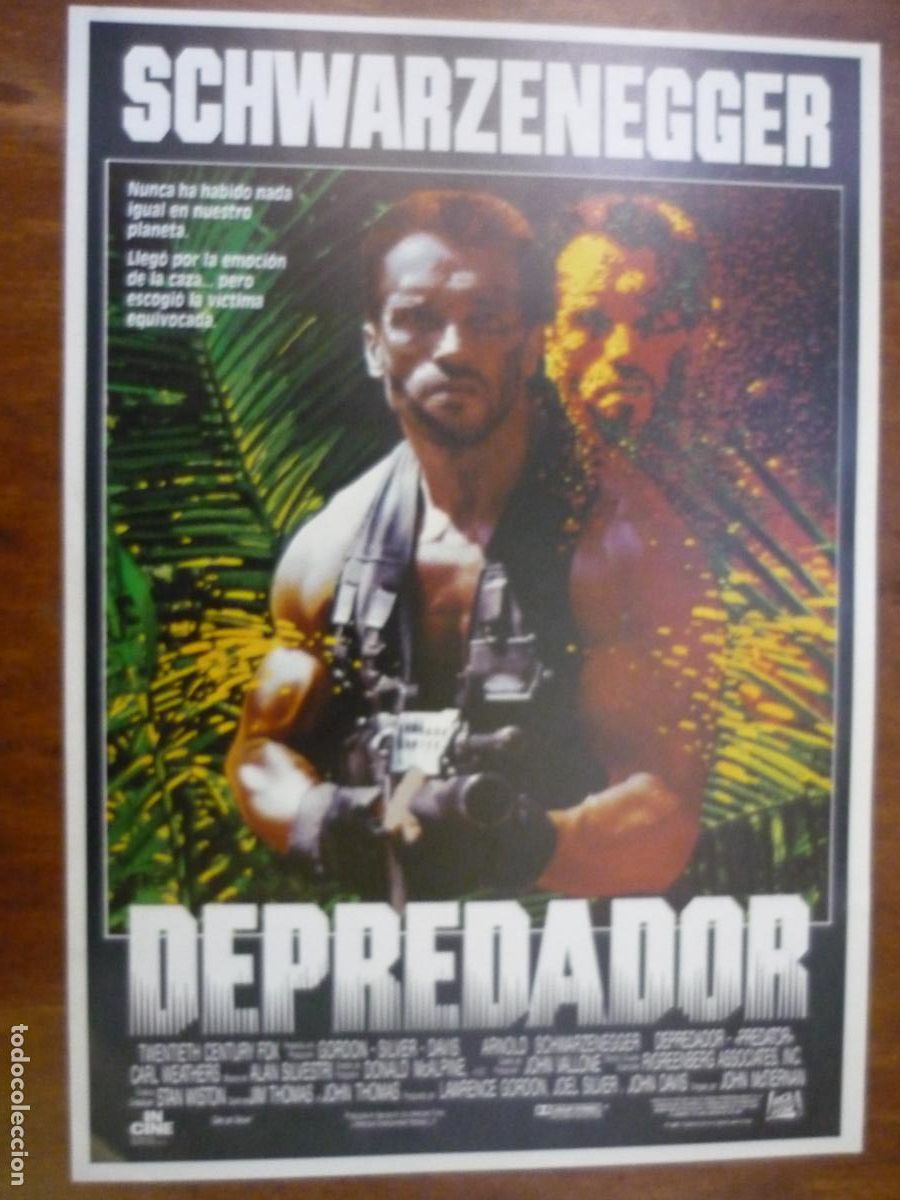 Cine: depredador predator - guia publicitaria original - arnold schwarzenegger john mctiernan