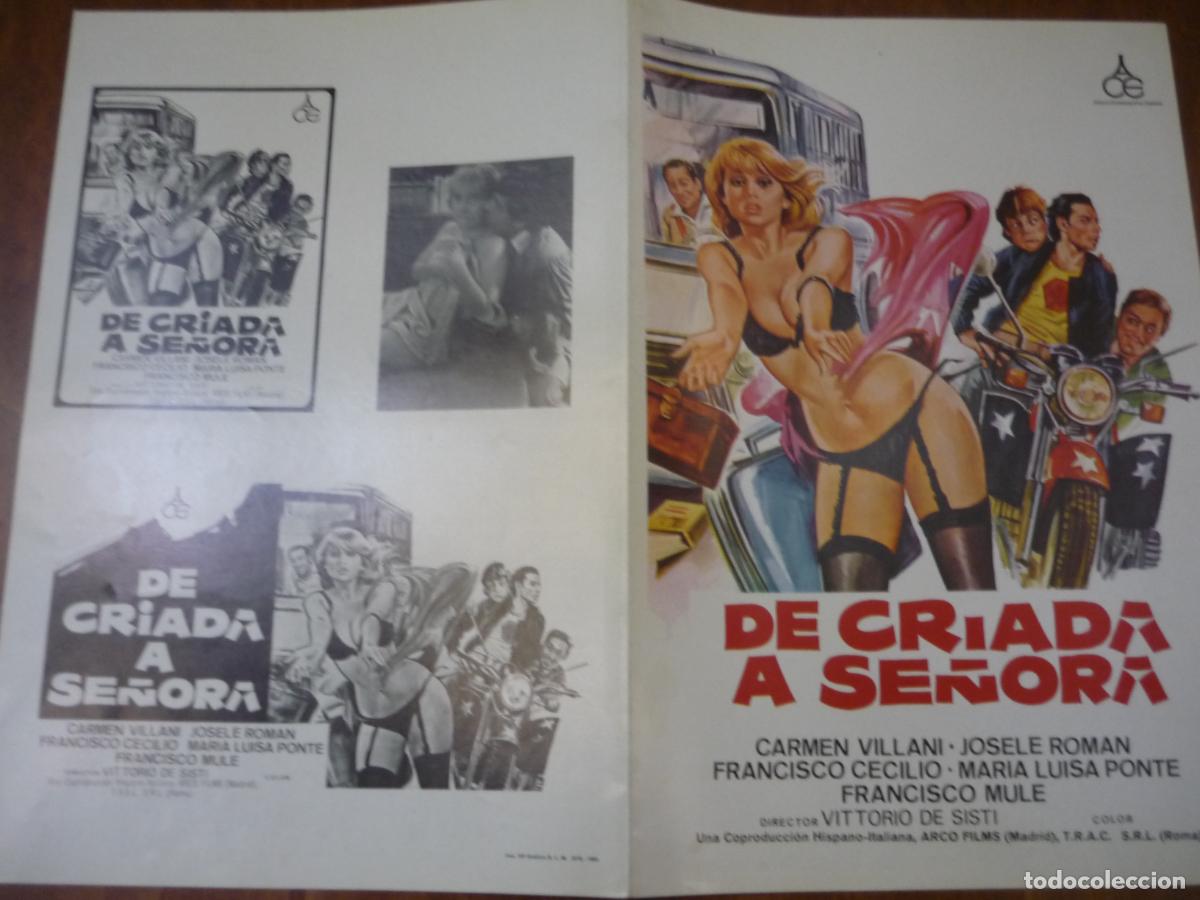 Cine: de criada a se&ntilde;ora - guia publicitaria original - carmen villani josel roman cine erotico