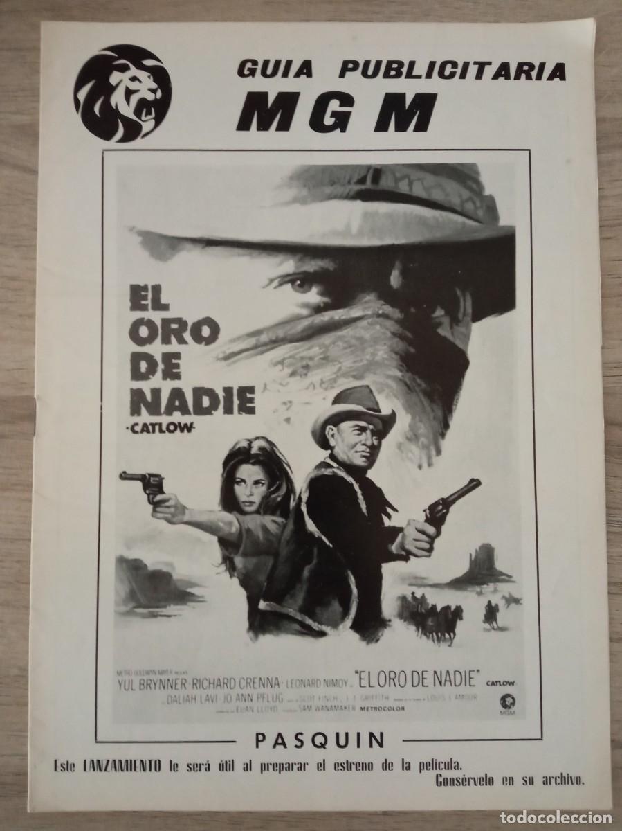 Cine: GU&Iacute;A PUBLICITARIA DE LA PEL&Iacute;CULA EL ORO DE NADIE, YUL BRYNNER, 8 PAG.