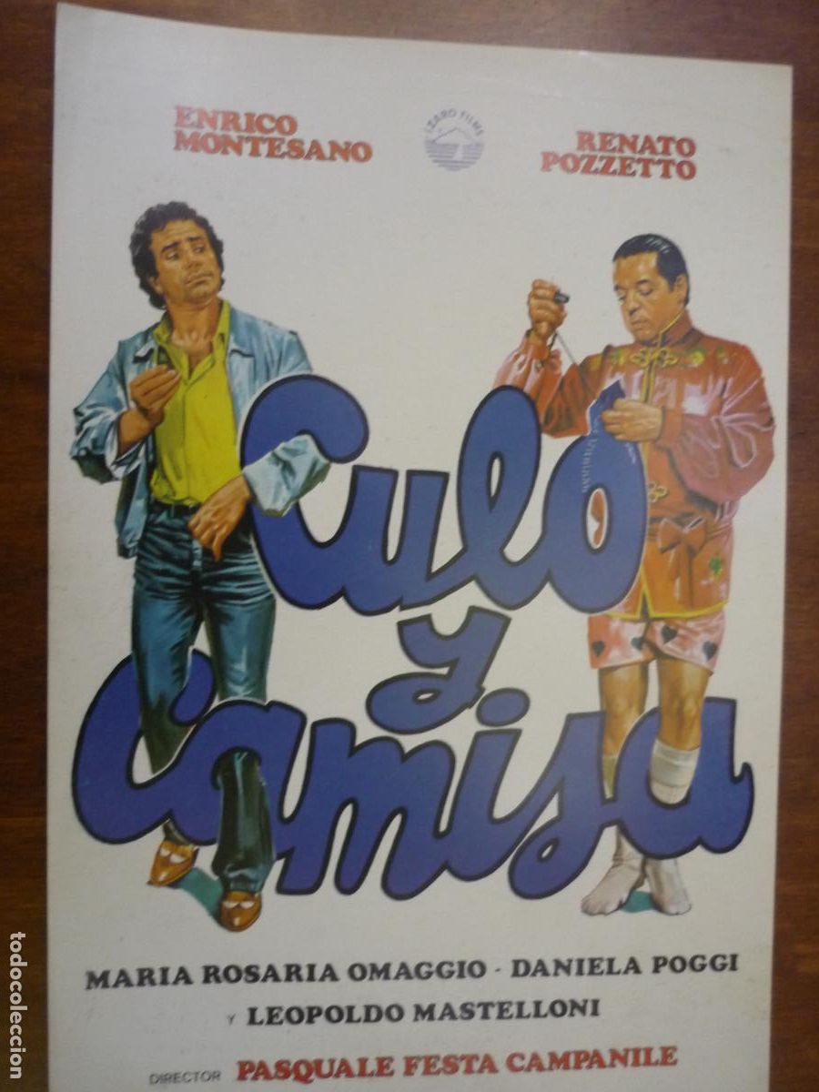 Cine: culo y camisa - guia publicitaria original -enrico monesano maria rosario omaggio daniela poggi