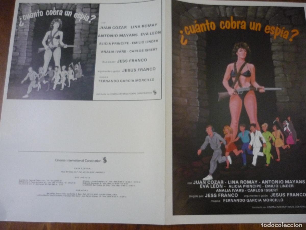 Cine: cuanto cobra un espia - guia publicitaria original - lina romay antonio mayans jesus jess franco