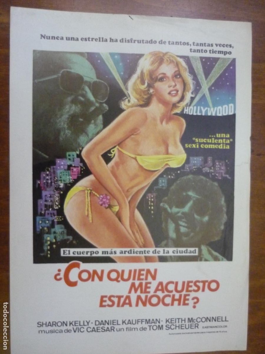 Cine: con quien me acuesto esta noche - guia publicitaria original - sharon kelly cine erotico