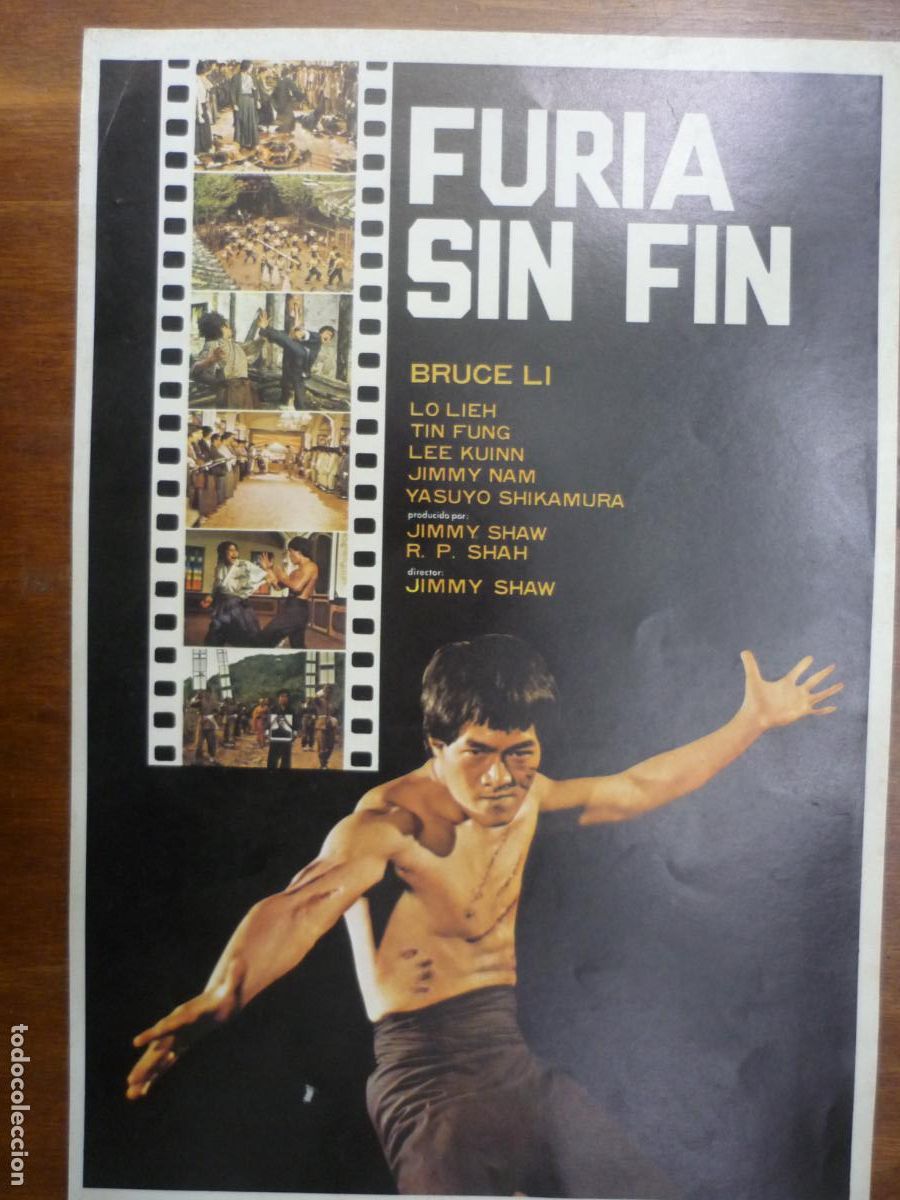 Cine: furia sin fin - guia publicitaria original - bruce li lo lieh jimmy nam martial arts
